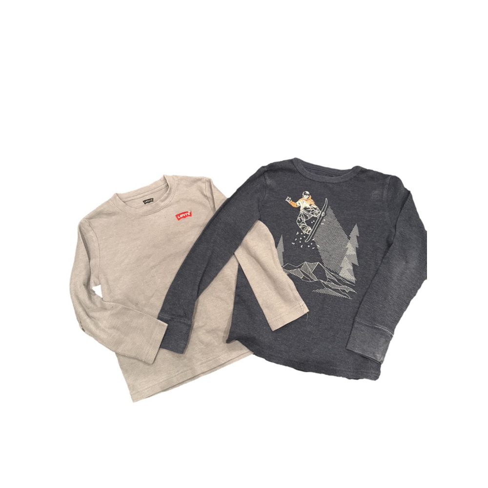 Boys Levi's Long Sleeve Tee S Gray with Red Logo